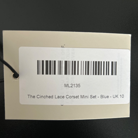 Mars The Label Cinched Corset Mini Set in Blue UK10 - Picture 9 of 9